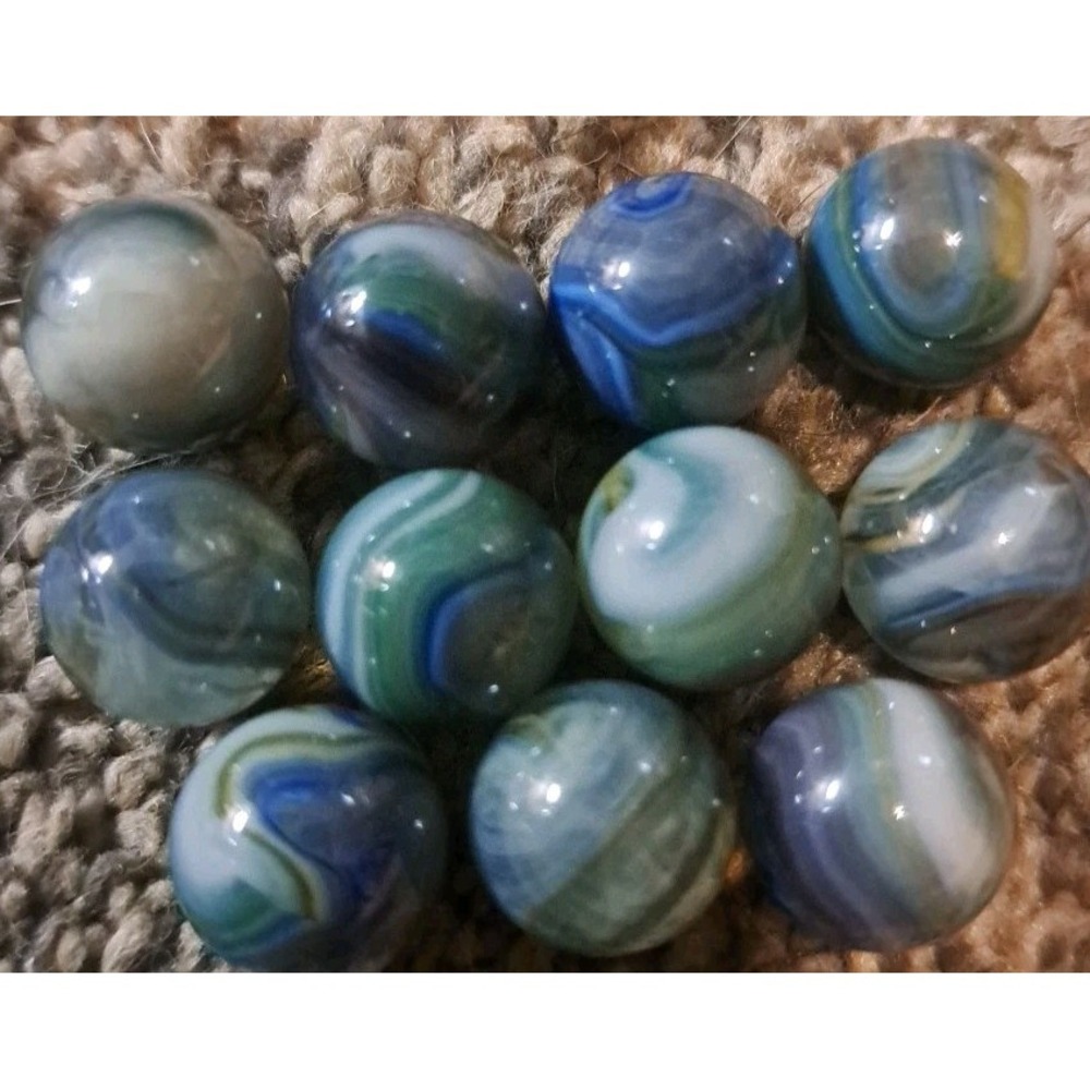 Lot‎ Of 11 Estate Sale Marbles Blues  Not UV .48"